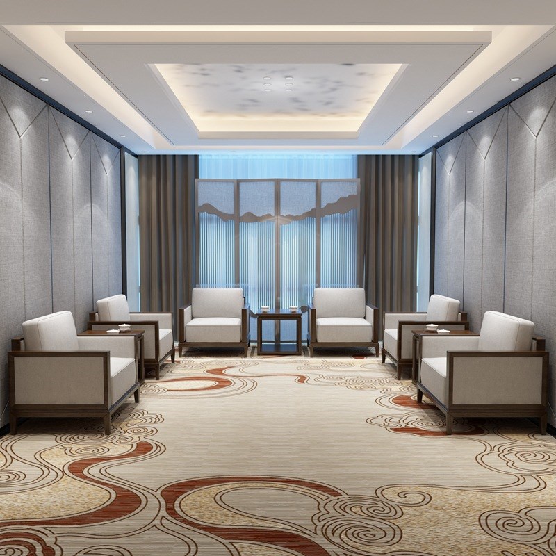 会议室贵宾接待沙发茶几新中式实木现代简约商务洽谈会客办公家具