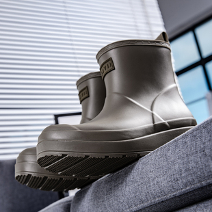 千牧芙水鞋男士防水防滑雨靴通勤百搭涉水靴舒适软底厨房工作胶鞋