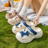 2026新款 防滑软底舒适EVA ins可爱复古风凉鞋 蝴蝶结厚底洞洞鞋 女款