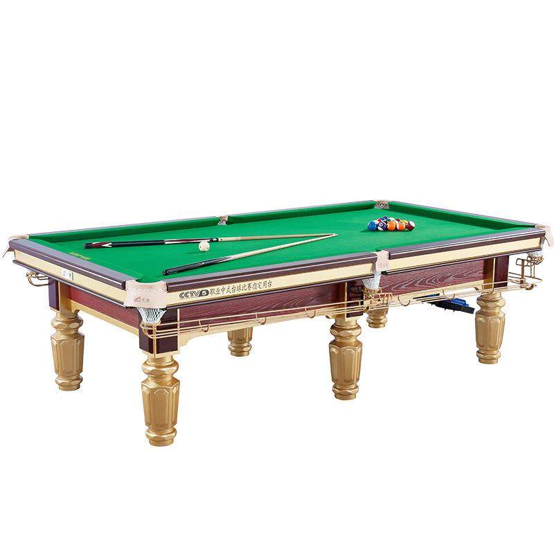 标准中式黑八台球桌成人标准厅用金腿桌球黑8台案子球房桌球台
