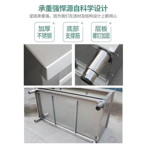 不锈钢家用拉门工作台厨房桌子打荷操作台切菜商用台面案板柜
