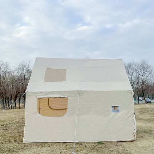 户外露营棉帆布帐篷内框架结构带天窗星空野营防晒防水帐篷长方形