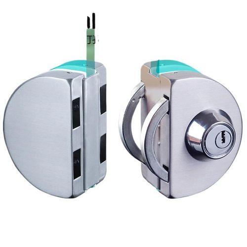 玻璃门锁办公室门锁免开孔U型锁单双门锁圆形玻璃锁勾舌插销