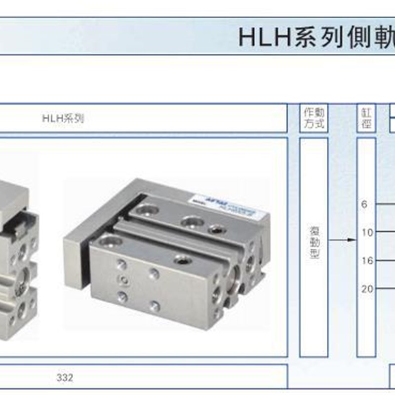 亚德客原装HLH6-5/10/15/20/25/30-S侧轨精密滑台气缸