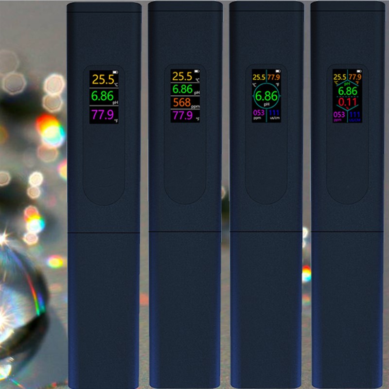 五合一水质分析仪 盐度计充电款ph测试笔TDS水质检测笔电导率EC计