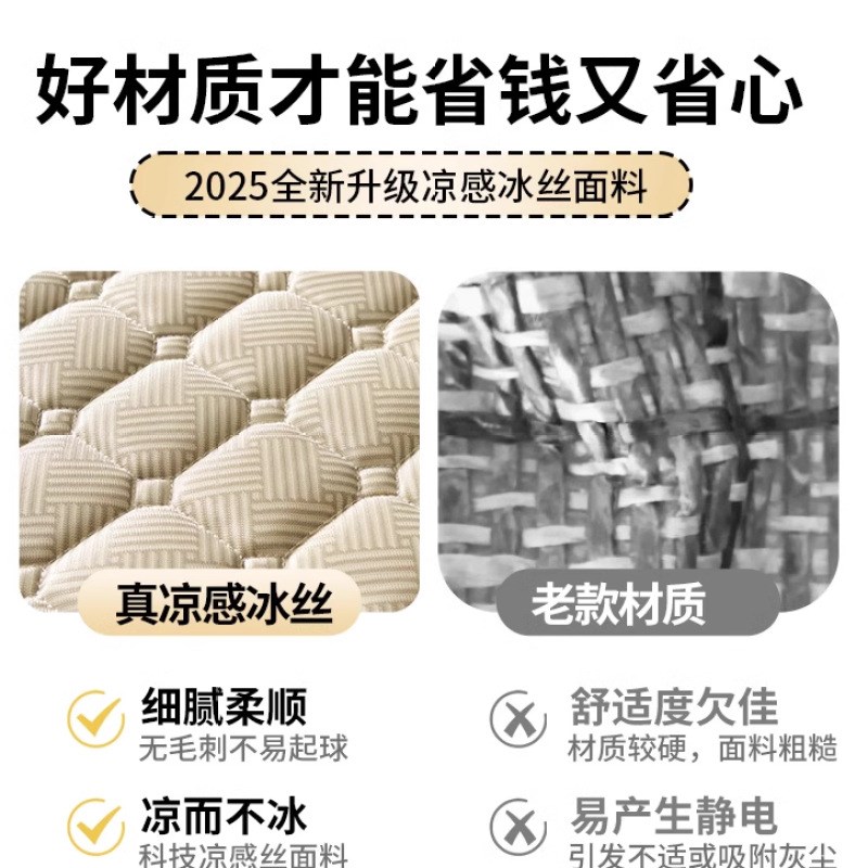 夏季2025新款凉席床垫遮盖物双面冬夏两用榻榻米冰丝席子软垫垫子