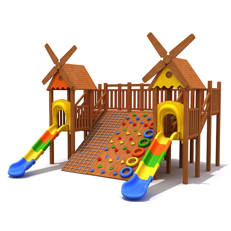 户外实木儿童组合滑梯体能拓展训练木质攀爬架室外幼儿园游乐定制