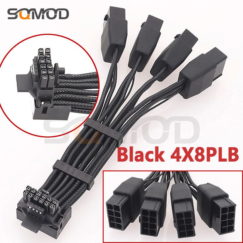 16AWG压纹线 4x8pin 8PIN转16Pin 12VHPWR接头90度弯头新显卡线