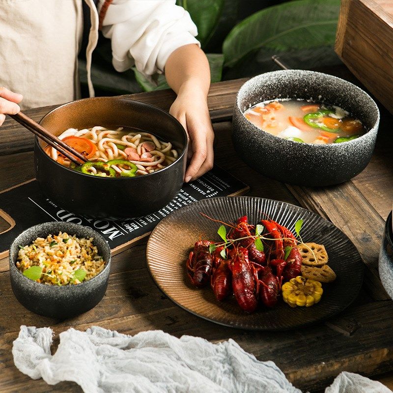 日式复古陶瓷汤碗拉面碗家用大碗浓汤碗沙拉碗大号法海钵碗商用碗,餐饮具,碗,淘宝优惠券,粉丝福利购,淘宝优惠卷