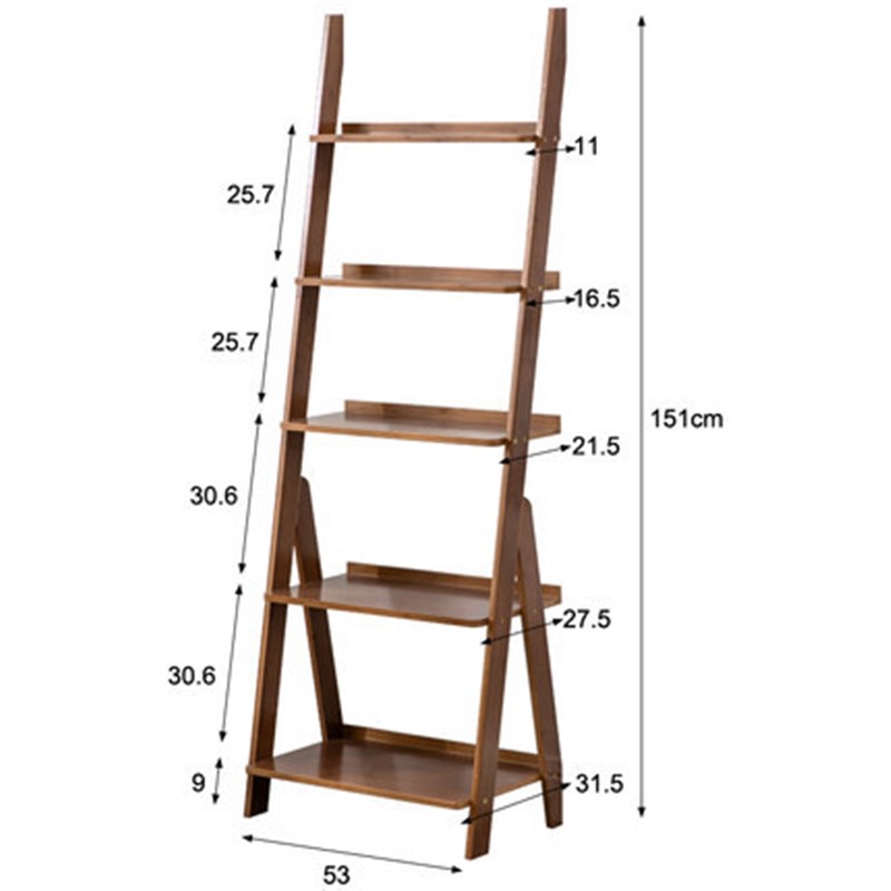 梯形置物架靠墙书架多层客厅卧室竹架子落地花架收纳架实木置物架