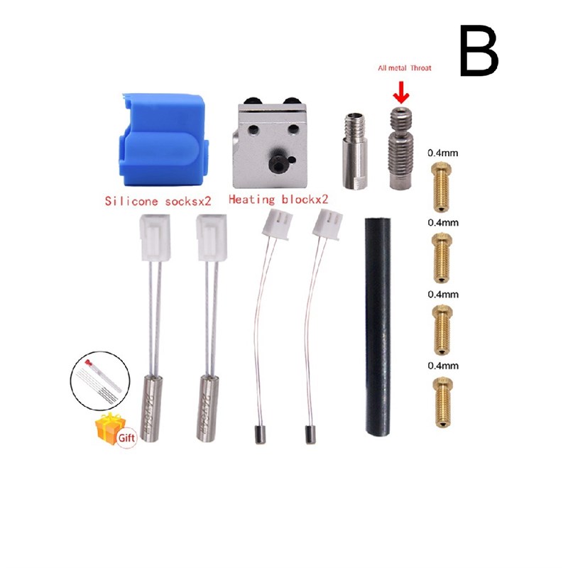 3d打印机Sidewinder X1/Genius硅胶喷嘴热敏电阻加热管响尾蛇套件