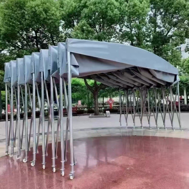 推拉雨棚户外在排档活动伸缩式雨篷停车遮阳蓬移动账篷夜市推拉棚