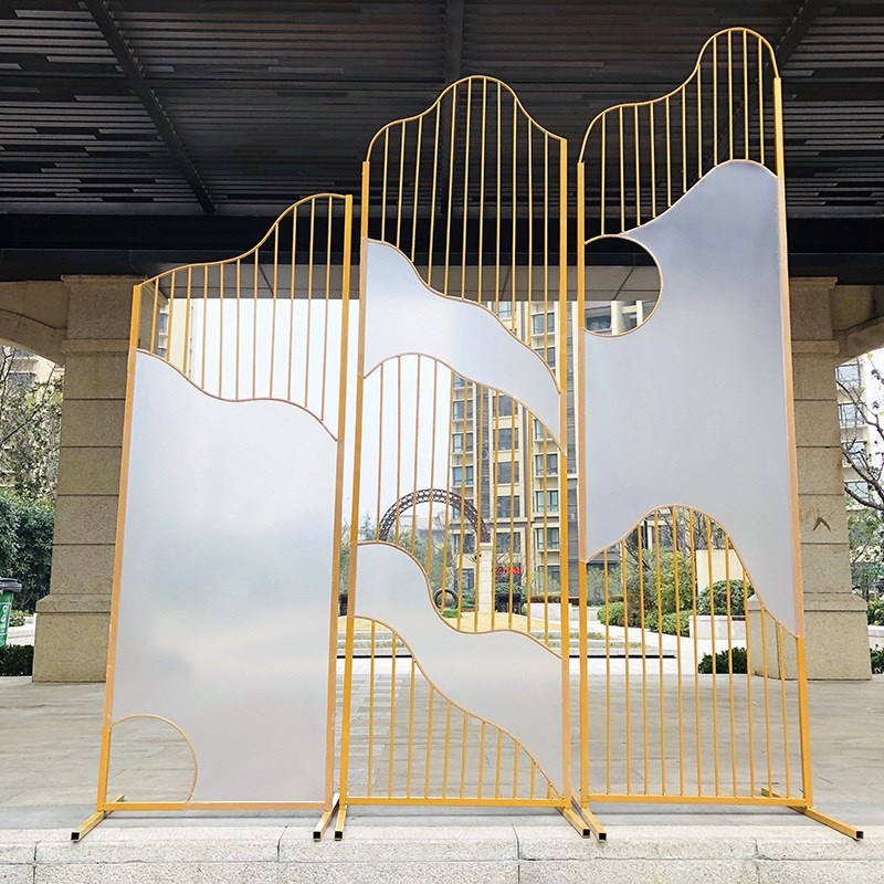 新款婚庆舞台屏风T台路引波西米亚路引屏风铁艺山水背景装饰道具