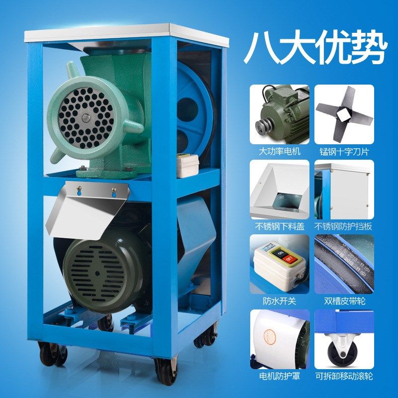 62型电动绞肉机商用鸡架碎骨机大功率打泥打辣椒糍粑碎鱼机三相电