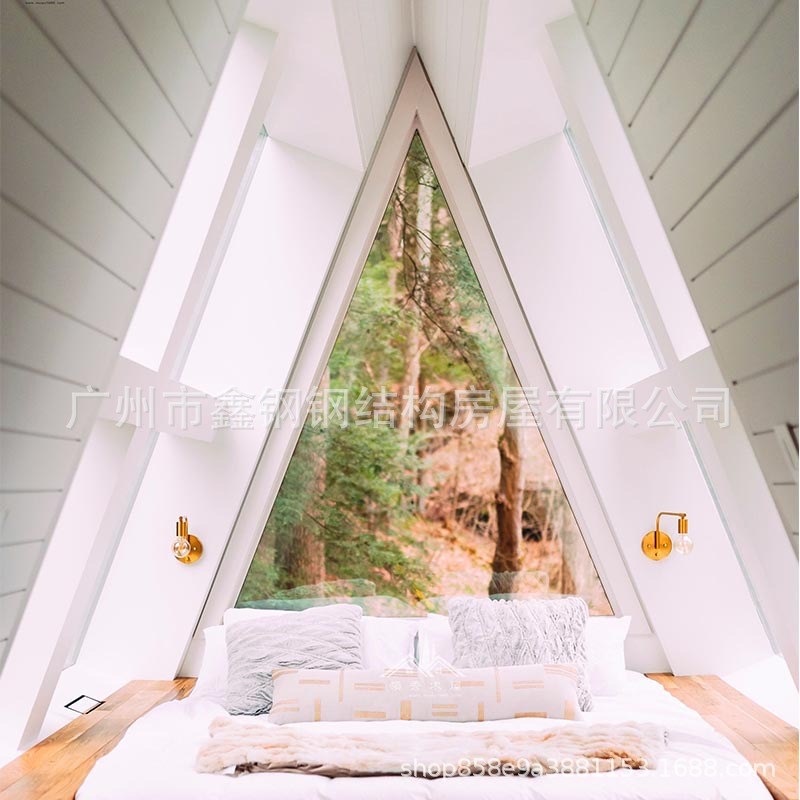 三角木屋别墅仿古房子桑拿房可移动简易木屋凉亭轻钢别墅房屋