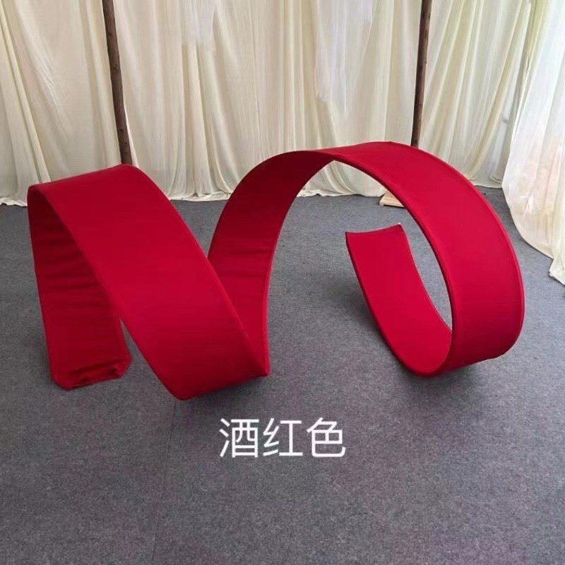 新款婚庆阳光板自由曲线波浪弧形百变弹力布造型婚礼布置道具吊顶