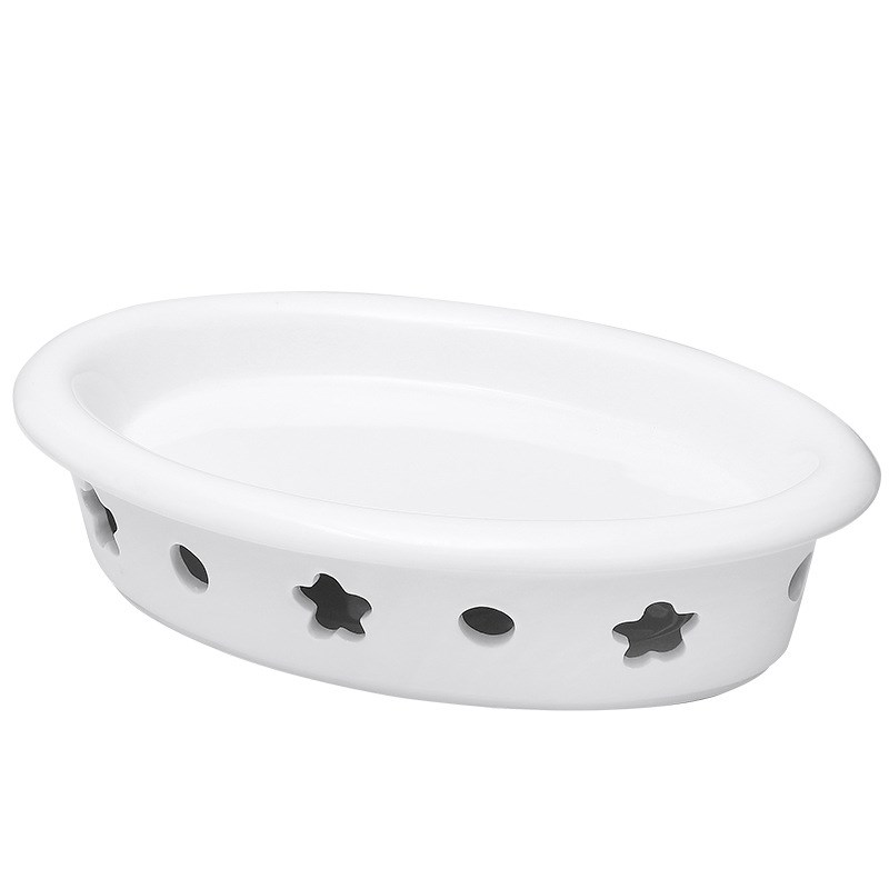 工厂直销陶瓷酒店鱼盘保温盘旦形梅花炉烤鱼盘白色圆形加热干锅炉