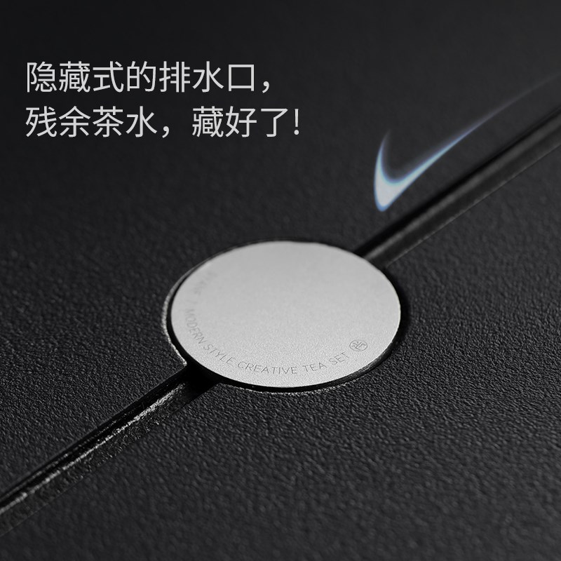 111V乌金石小型茶盘家用蓄水干泡台茶托盘2024新款客厅泡茶简约小