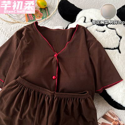 莫代尔凉感睡衣套装女夏季可外穿