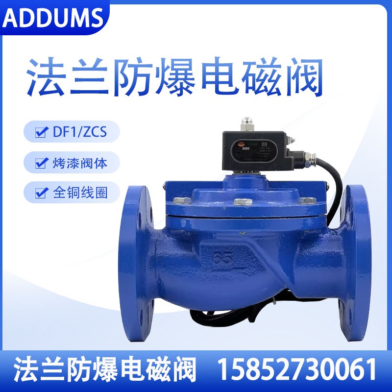 DF1铸铁防爆水用电磁阀24v220v法兰电磁开关阀DN50 65 80 100 150