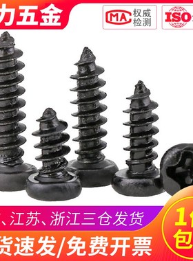 黑色PA盘头十字自攻螺丝螺钉圆头M2 M2.3*3x4x5x6x7x8x10x12x16mm