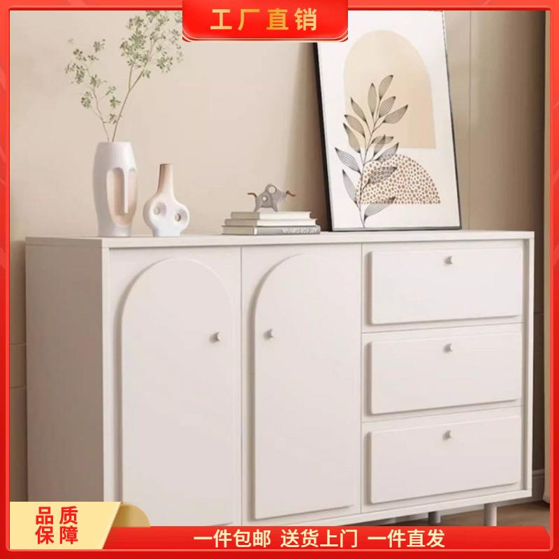 奶油风餐边柜斗柜现代简约客厅靠墙一体柜子储物柜收纳茶水柜卧室