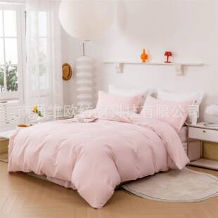 维欧纯色四件套床单被套宿舍加厚磨毛三件套南通市床上用品