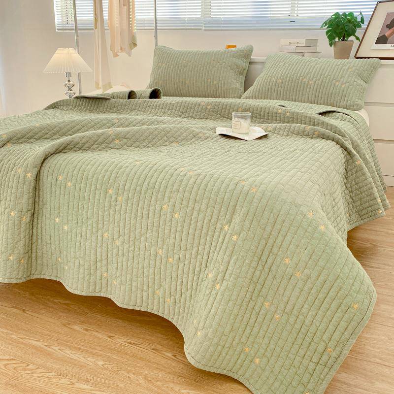 新款全棉纯棉床盖单件榻榻米夹棉床单床罩炕盖三件套绗缝被加厚