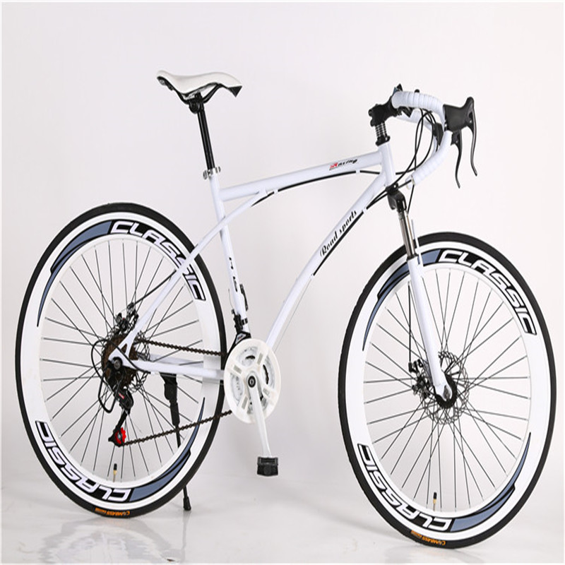 变速自行车款竞速r越野弯把跑公路赛学生双碟刹荧光女单