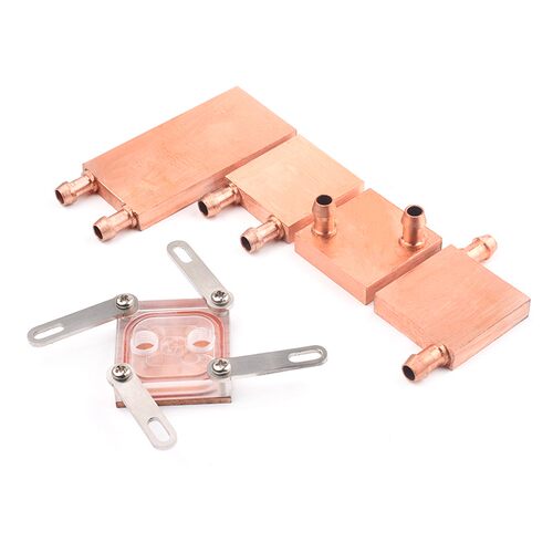 紫铜水冷头40*40 40*80 吸热液冷CPU半导体制冷片散热器 模具水冷
