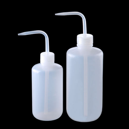 塑料洗瓶OK镜冲洗瓶刻度250ml/500ml实验室吹气瓶弯嘴多肉浇花壶