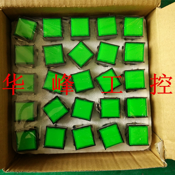 上海森奥 SA16-11DZS LA16Y 正方形平钮带灯自锁 按钮开关 5只脚