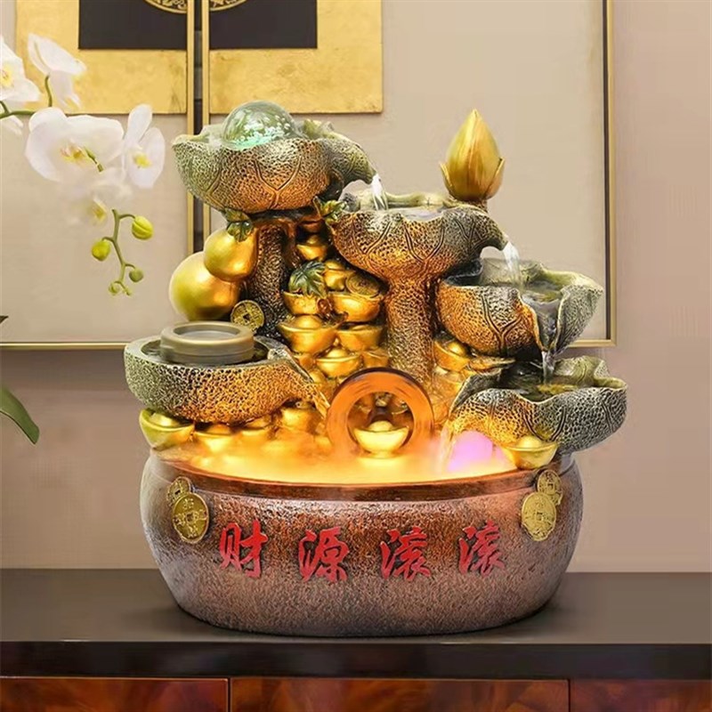 风水轮财源滚滚聚宝盆新店开业大吉贺礼礼物送礼吧台招财流水摆件