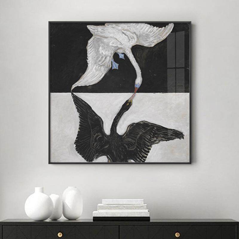 现代简约黑白天鹅装饰画北欧挂画小众插画艺术墙面样板房民宿壁画,自行车/骑行装备/零配件,更多零件/配件,淘宝优惠券,粉丝福利购,淘宝优惠卷