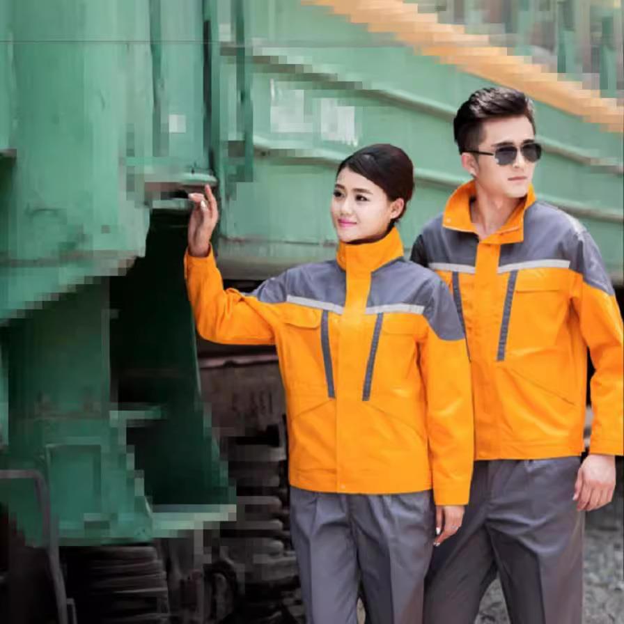 现货供应车间劳保服套装户外防风反光条工作服车间吸汗透劳保制服