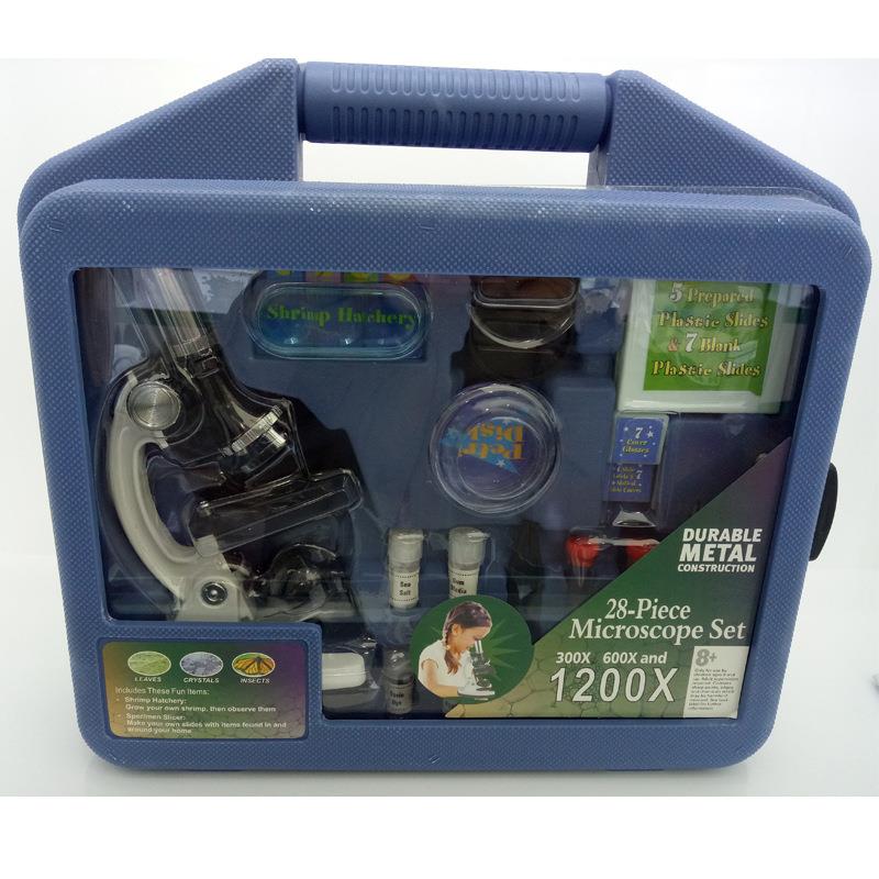 供应儿童显微镜1200倍学生专业光学科教工具箱套装现货