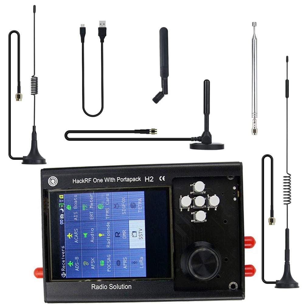 高配3.2寸SDR收音机全功能无线电收发信机PortaPack H2+HackRFOne