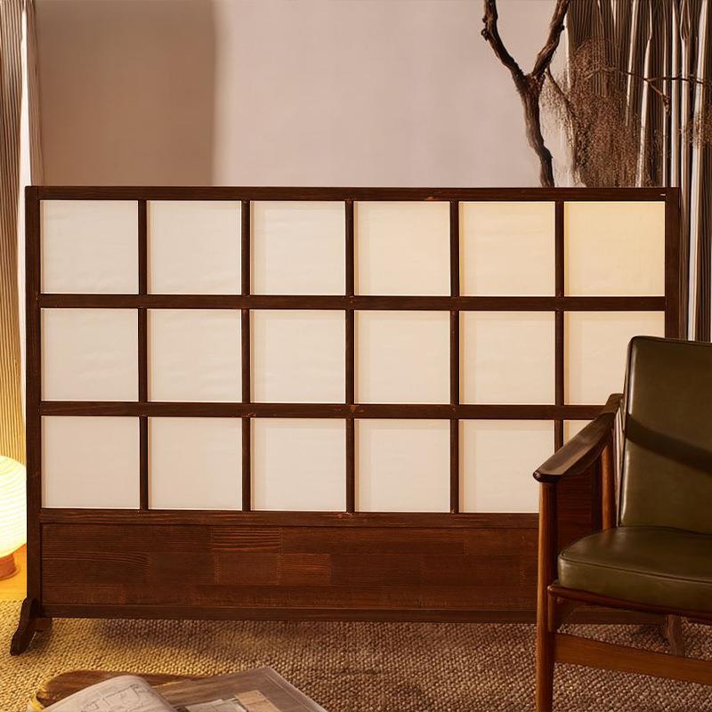 新中式屏风复古隔断客厅实木可折叠简约民宿卧室遮挡粗边框折屏风
