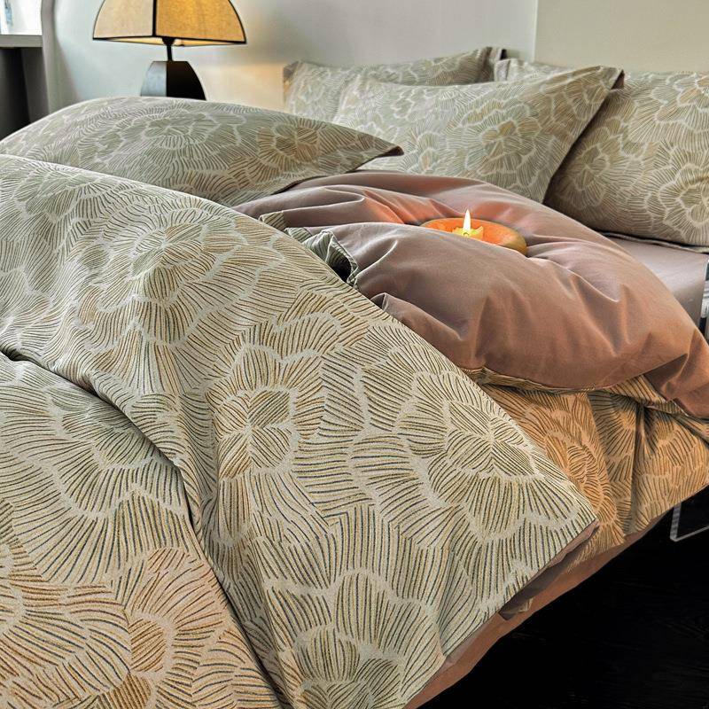 加厚磨毛四件套纯棉全棉2024新款冬季被套床单床笠三件套床上用品