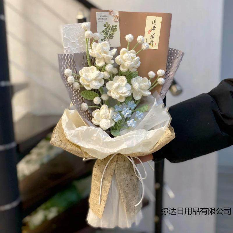 成品手工编织毛线花束仿真茉莉大飞燕花束居家插花送男女朋友节日,清洗/食品/商业设备,风口/风叶/风机配件,淘宝优惠券,粉丝福利购,淘宝优惠卷