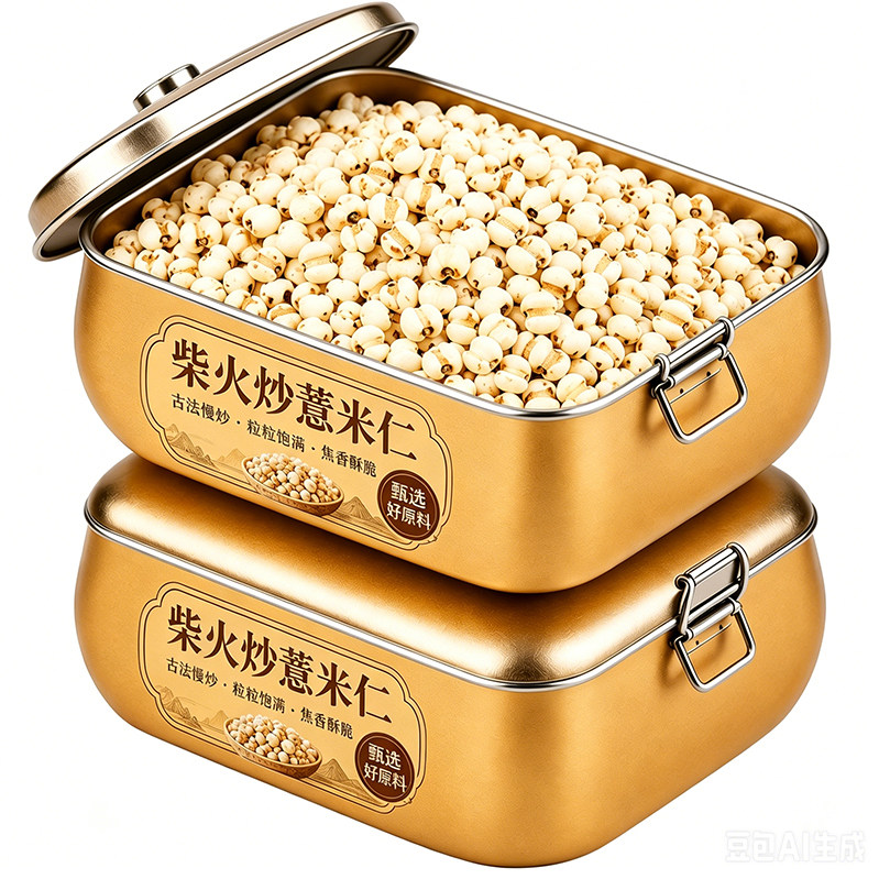 炒薏米开袋即食薏仁米薏米仁柴火炒熟薏仁薏苡仁新货官方旗舰店