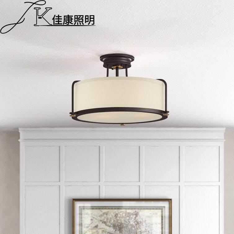 美式性布艺田个27634园乡村吸顶餐灯灯书房灯具圆形铁艺厅卧室灯,家装灯饰光源,客厅吸顶灯,淘宝优惠券,粉丝福利购,淘宝优惠卷