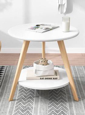 茶几小户型圆形简阳台小QVI圆桌子约现代几沙发边柜茶几桌厅客边