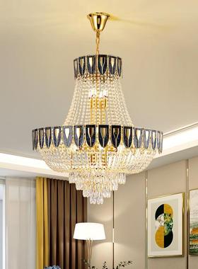 复式大灯别墅中空跃层挑空轻奢高档中楼挑高le楼d楼水91624晶客厅