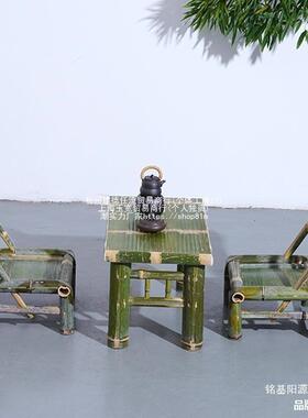 L手工竹榻榻米编桌椅组合阳台CTI桌茶子飘窗桌中茶几新式复古竹制