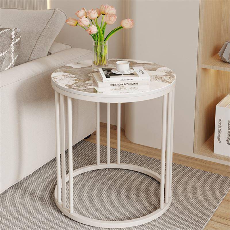 无品牌/网红轻发奢简边易圆形客小茶几岩板沙边几角几厅阳台可移