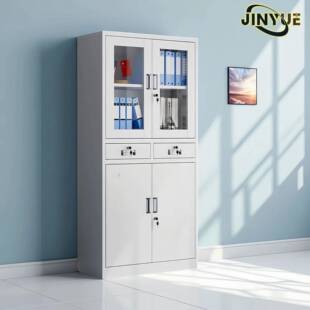 璃文大器械柜玻件柜办可凭公室财务资料档案柜收纳柜抽屉矮柜调节