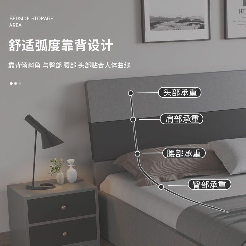 榻榻米储物双人床家主卧1.8米意箱体床1.米多功用YHI能落地2板式