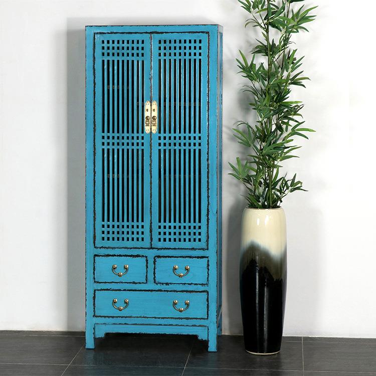 客新中式旧衣柜厅玄关储物高柜实木门厅柜现代简SMY约装做梳子饰