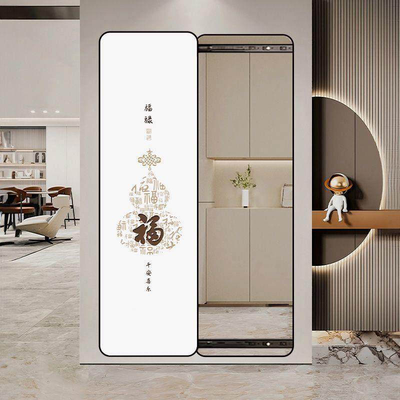 隐藏式合全镜子挂墙隐形推拉画室穿衣身镜GFM玄关走廊卧铝金装饰